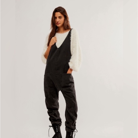 Free People Pants - Free People High Roller Jumpsuit Size Large Mineral Black